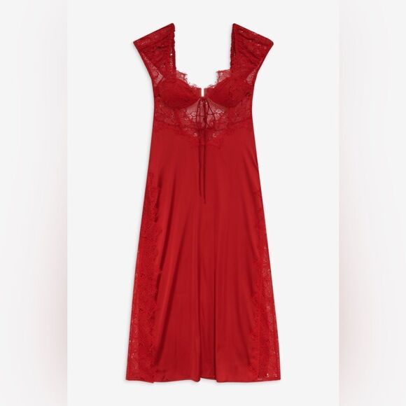 NEW FOR LOVE & LEMONS Casey Maxi Dress in Red - Picture 8 of 17